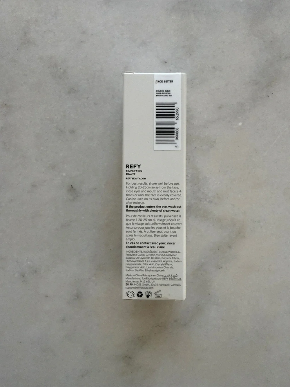 NWT REFY Face Setter Spray. 1.69fl oz